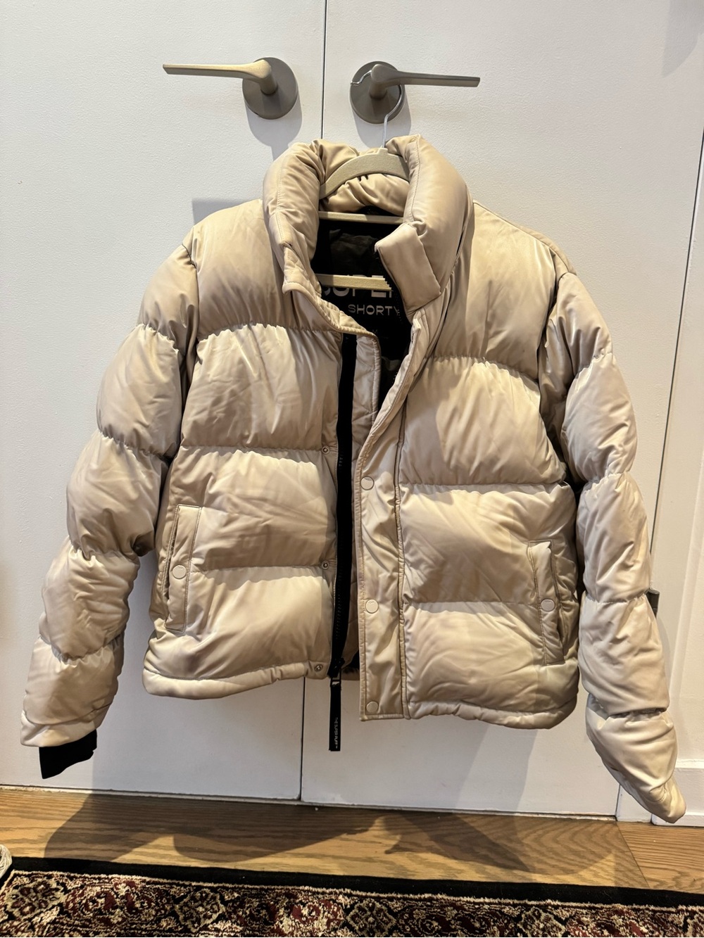 TNA Shorty Puffer Jacket in Light Beige